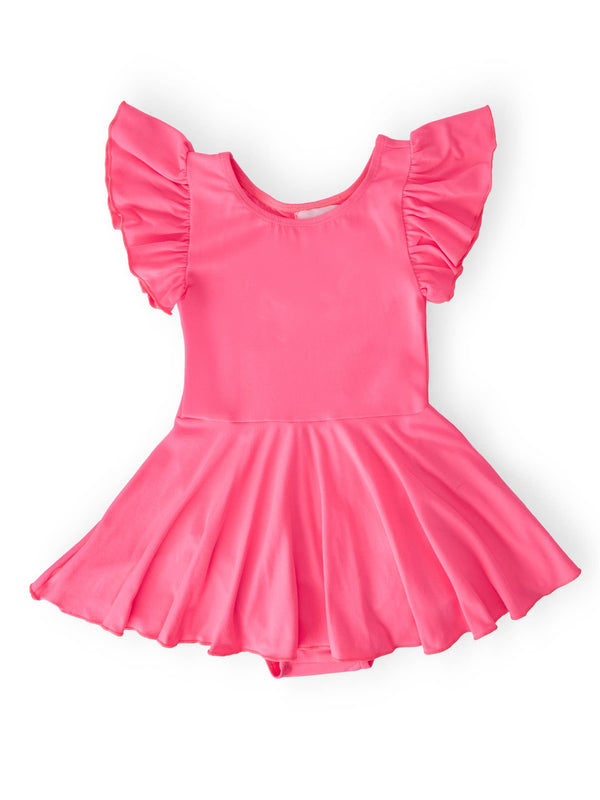 Neon Pink S/S Twirl Leotard