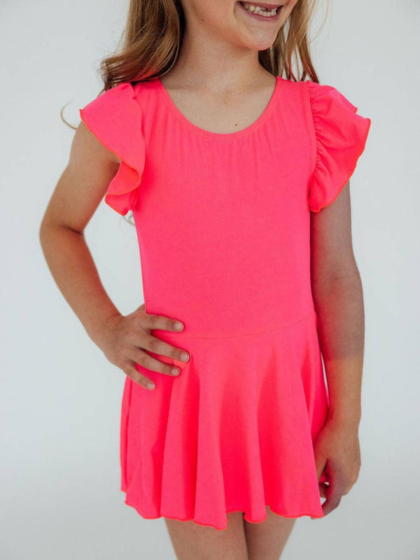 Neon Pink S/S Twirl Leotard
