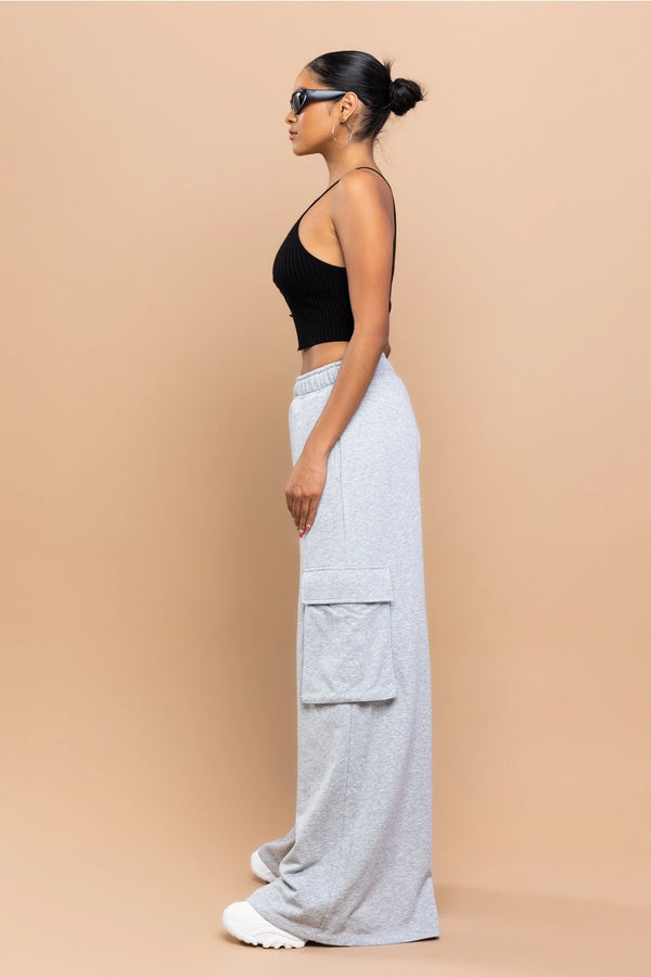 French Terry Wide Cargo Sweatpants