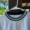 Blank Pearl Grey and Black Preppy Crew Sweatshirt