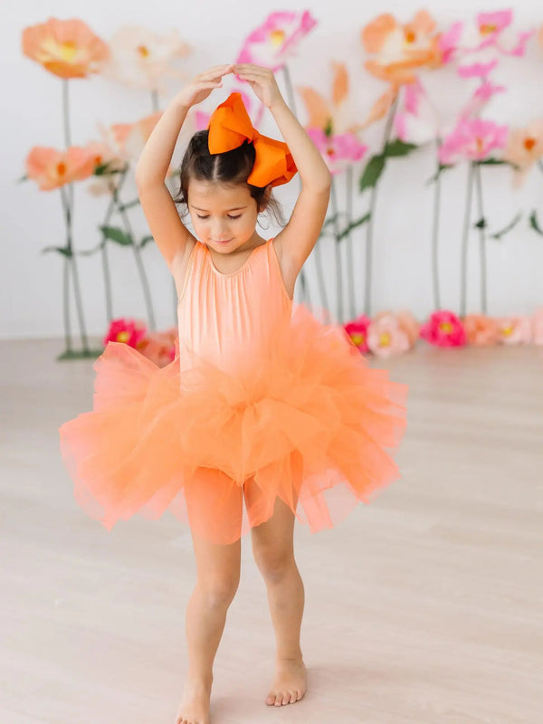 Neon Coral Tank Tutu Leotard