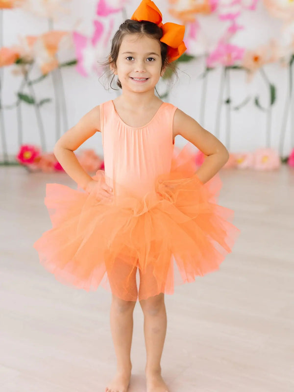 Neon Coral Tank Tutu Leotard