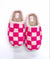 Hot Pink Checkered Blank Warm Slippers