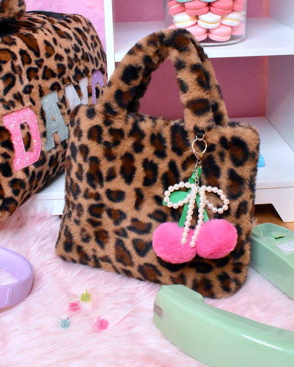 'dance' Leopard Plush Medium Duffle Bag