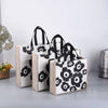 50pcs, 3 Sizes Classic Black Flower Non-Woven Gift Bag
