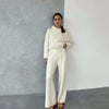 Solid Color Hoodie Top and Pant Set Sweater Set 9263