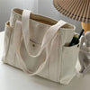 Solid Color Canvas Shoulder Bag