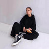Solid Color Hoodie Top and Pant Set Sweater Set 9263